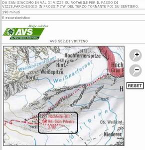 L'itinerario si svolge lungo il crinale